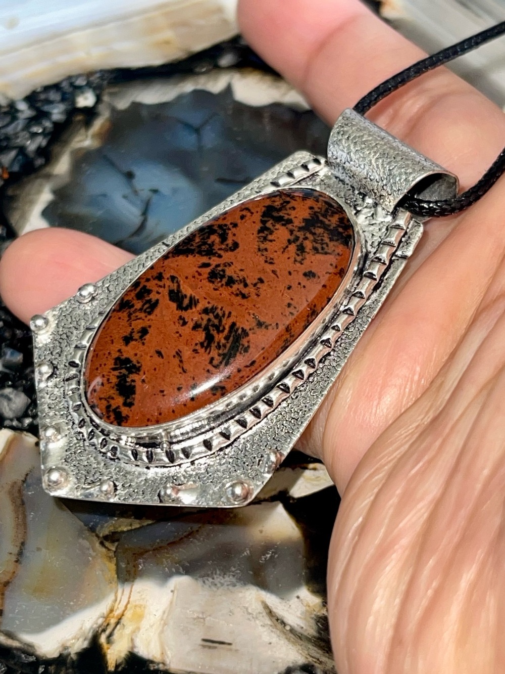 Mahogany Obsidian “The Stone of Truth” Pendant 2 1/2”
